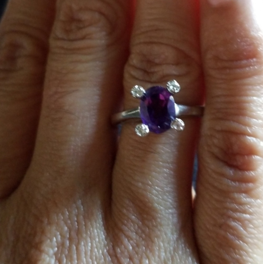 925 Genuine Amethyst ring size 6 - Picture 4 of 6
